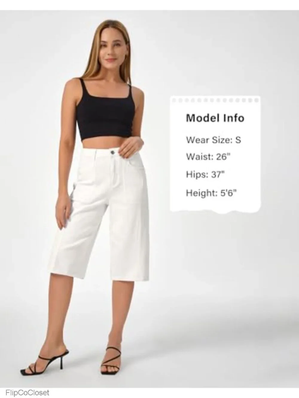 Stretchy Wide Leg Bermuda Long Jorts with Large Pockets